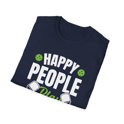 Women's Soft Pickleball T-shirt - Happy People Play Pickleball