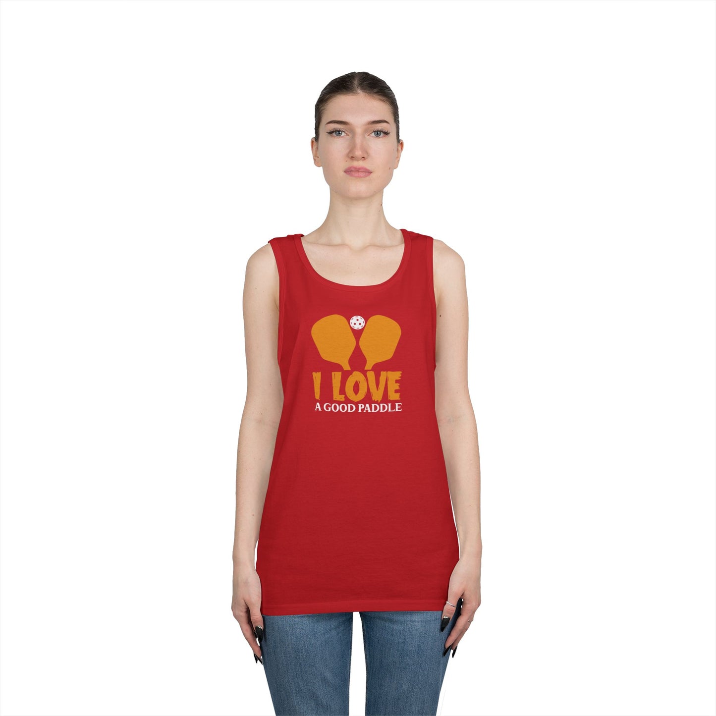 Women's Durable Pickleball Tank Top - I Love a Good Paddle