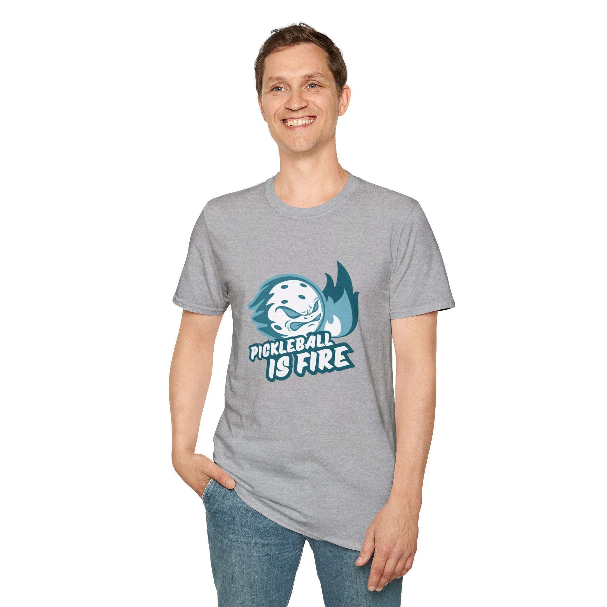 Men's Funny Pickleball T-Shirt - Pickleball Is Fire