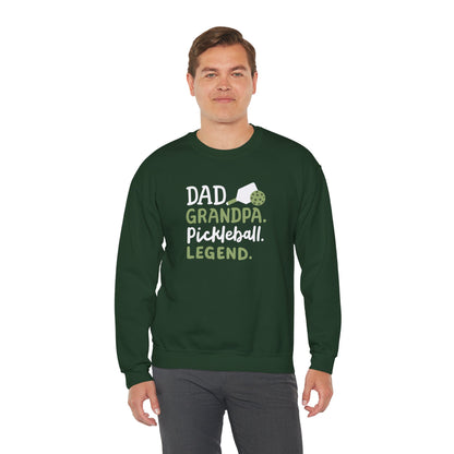 Men's Soft Pickleball Sweatshirt - Dad Grandpa Pickleball Legend