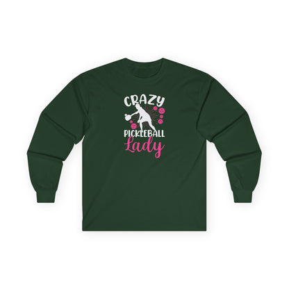 Women's Playful Pickleball Long Sleeves top - Crazy Pickleball Lady Green