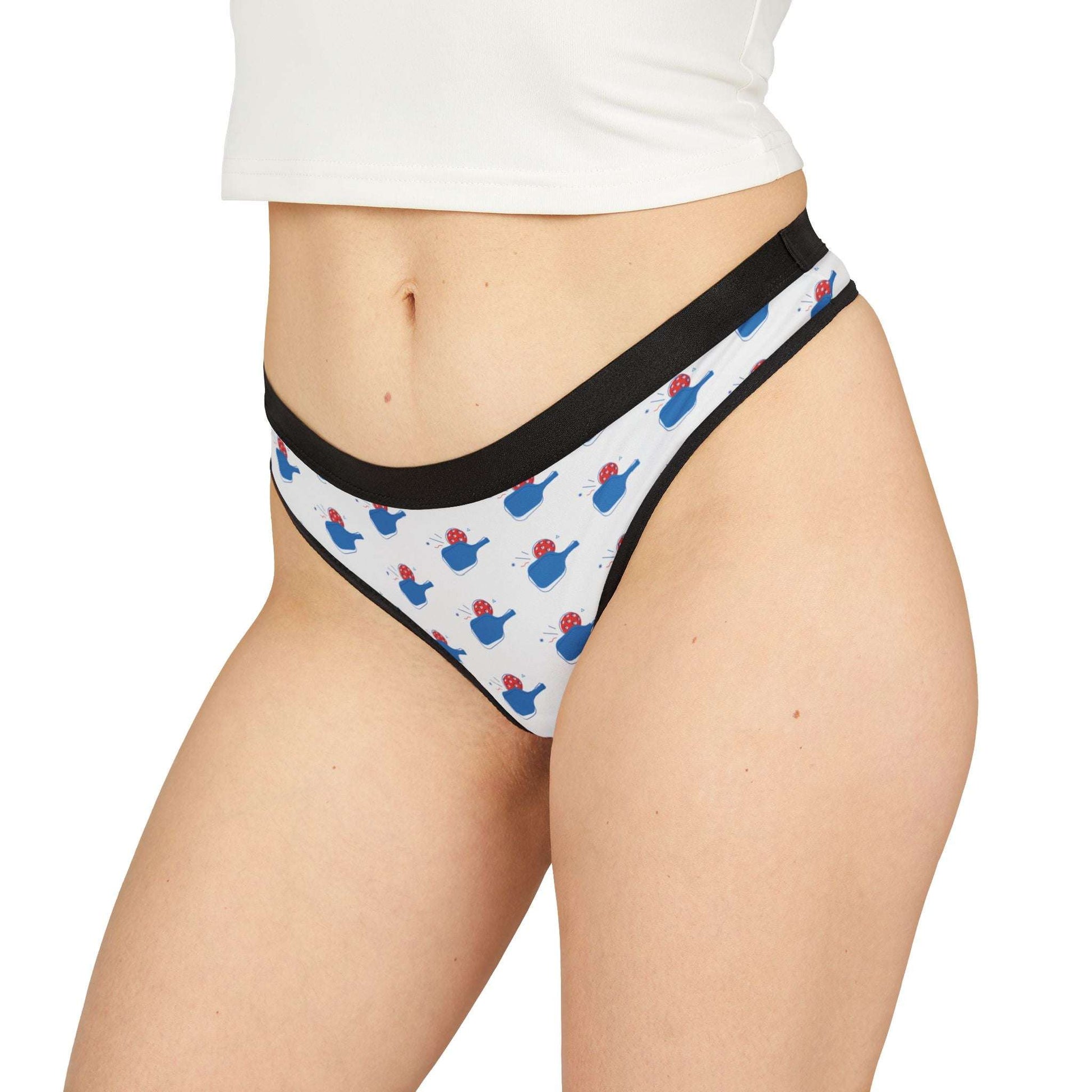 Women's Durable Pickleball Thong - Paddle and Ball
