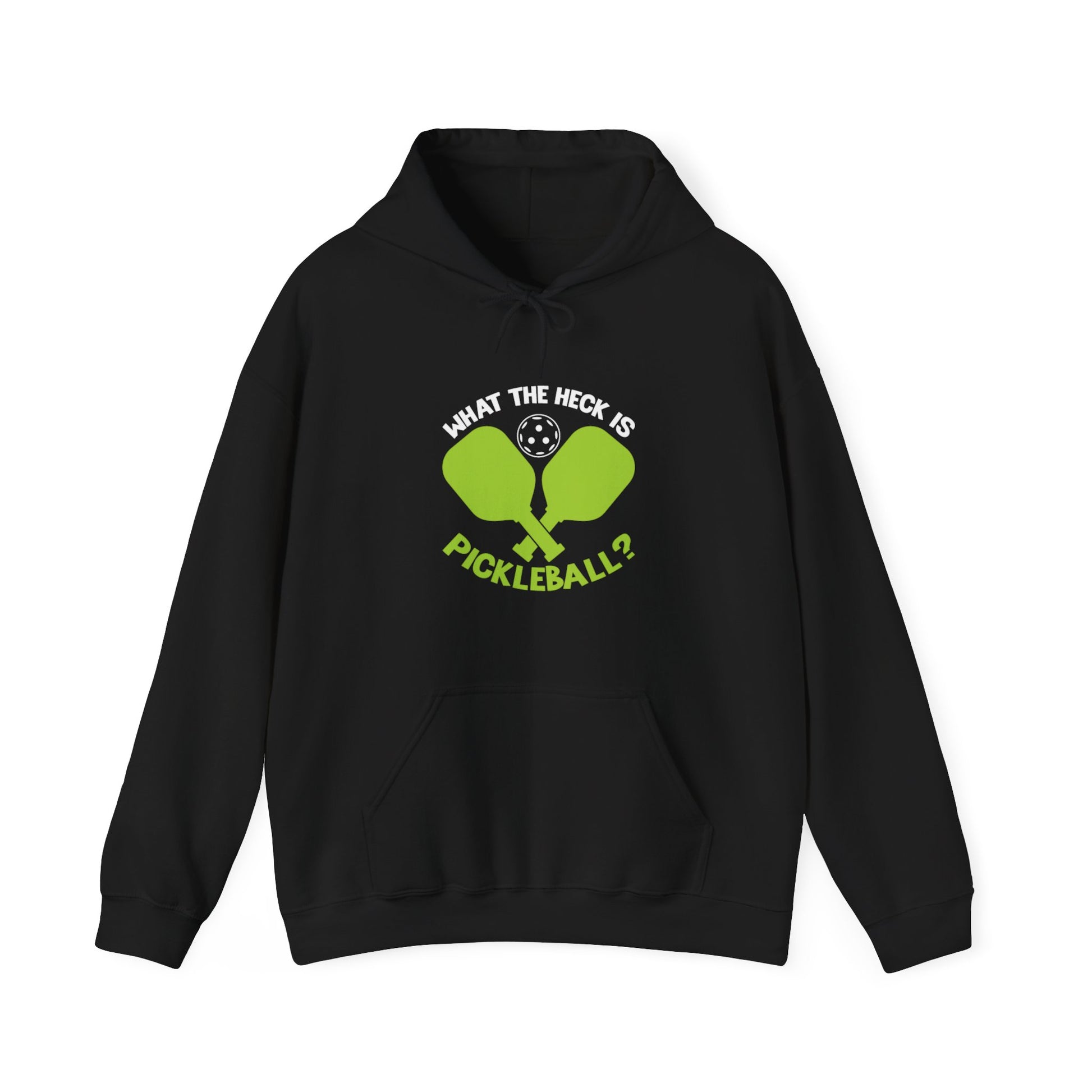 Women's Funny Pickleball Hoodie - What the Heck Is Pickleball? Black
