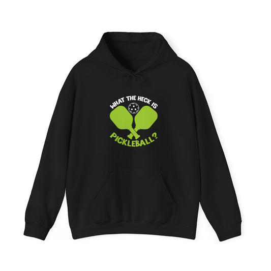 Women's Funny Pickleball Hoodie - What the Heck Is Pickleball? Black