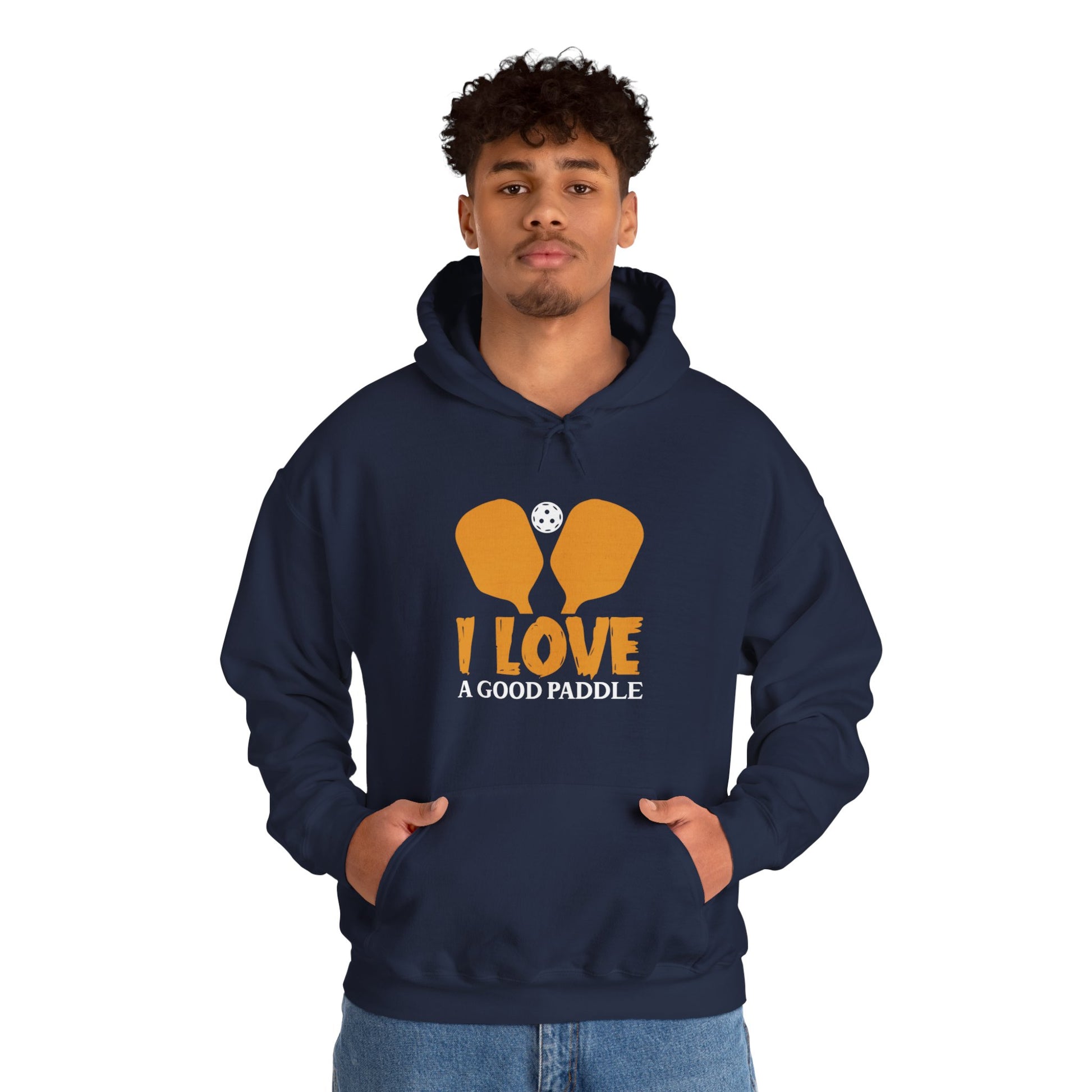 Men's Comfy Pickleball Hoodie - I Love a Good Paddle