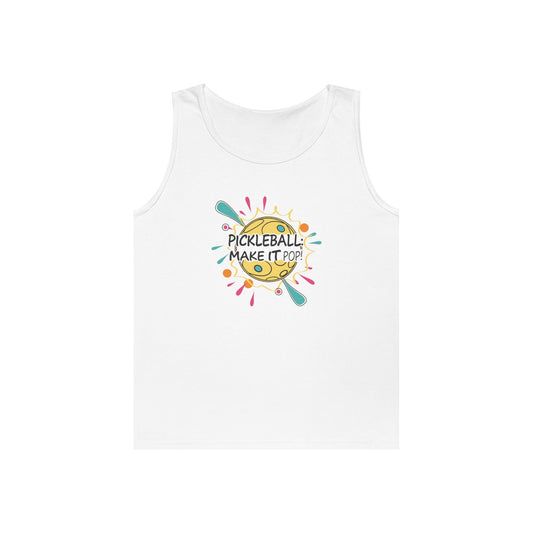 Women's Stylish Pickleball Tank Top - Pickleball Make It Pop White