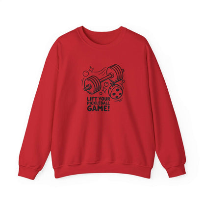 Men's Energetic Pickleball Sweatshirt - Lift Your Pickleball Game Red