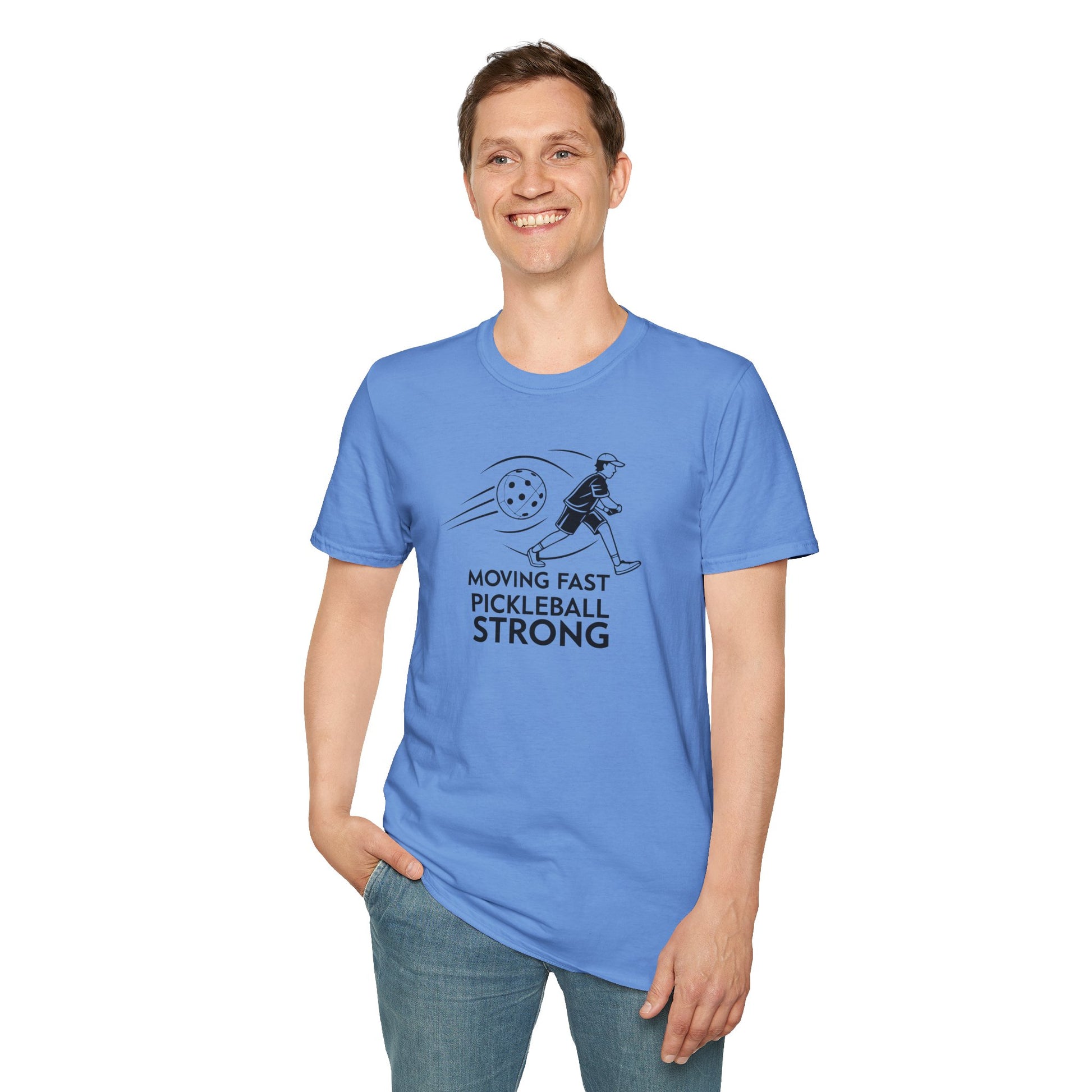 Men's Lightweight Pickleball T-shirt - Moving Fast Pickleball Strong