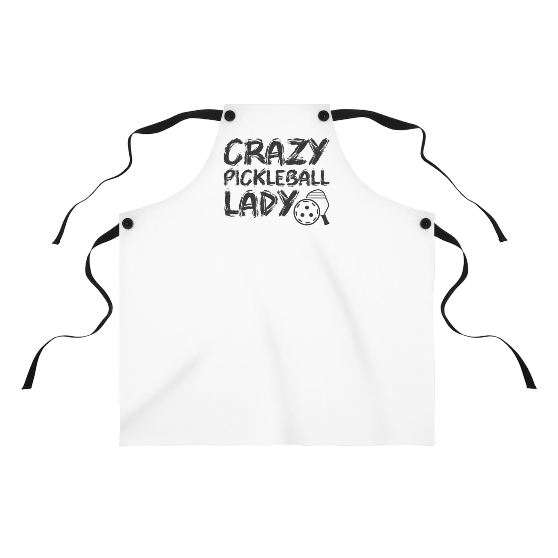 Pickleball Funny Apron - Crazy Pickleball Lady White