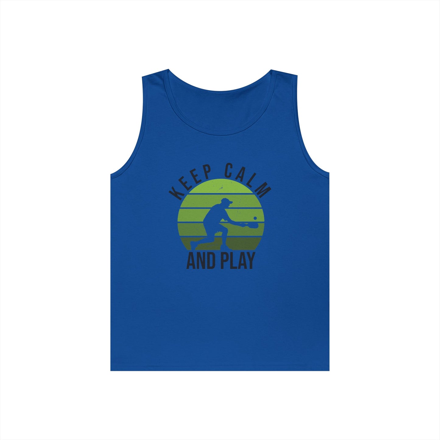 Men's Funny Pickleball Tank Top - Keep Calm And Play Royal