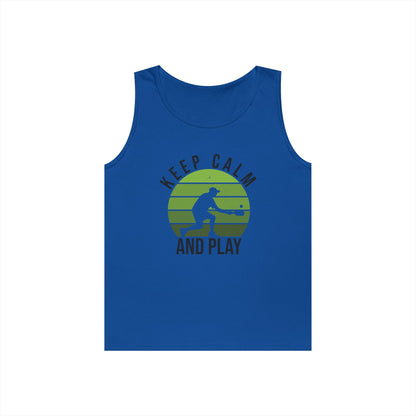 Men's Funny Pickleball Tank Top - Keep Calm And Play Royal