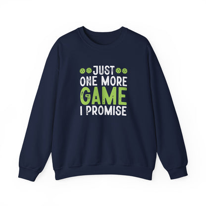 Men's Durable Pickleball Sweatshirt - Just One More Game I Promise Navy