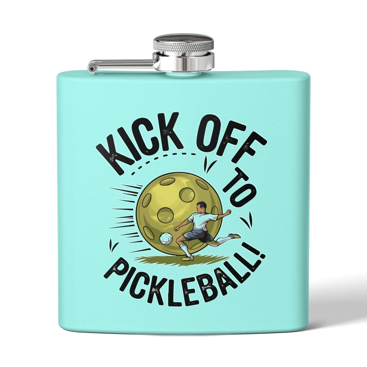 Pickleball Cool Flask - Kick Off to Pickleball Teal