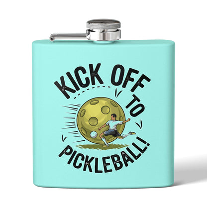 Pickleball Cool Flask - Kick Off to Pickleball Teal