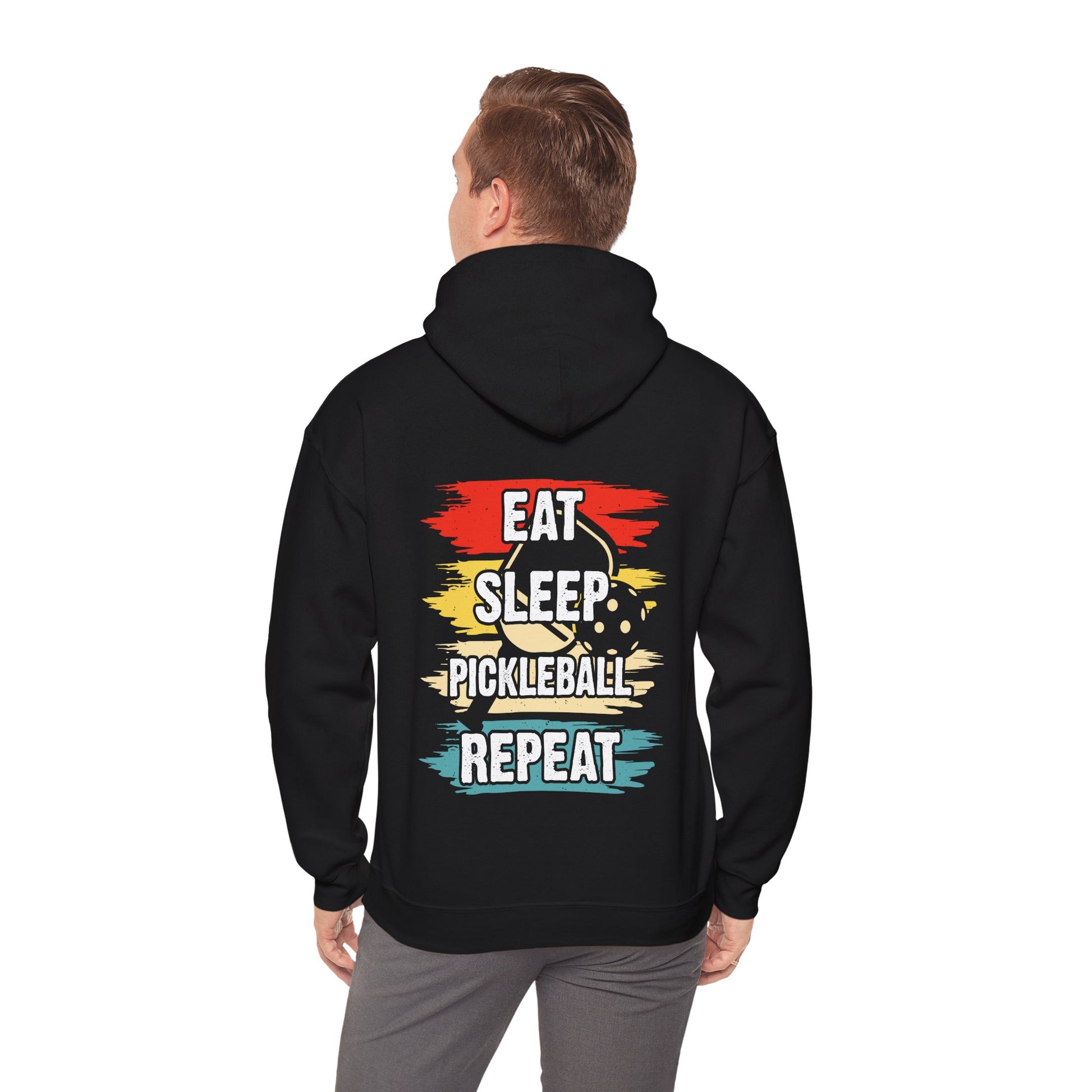 Men's Pickleball Hoodie - Eat Sleep Pickleball Repeat Retro