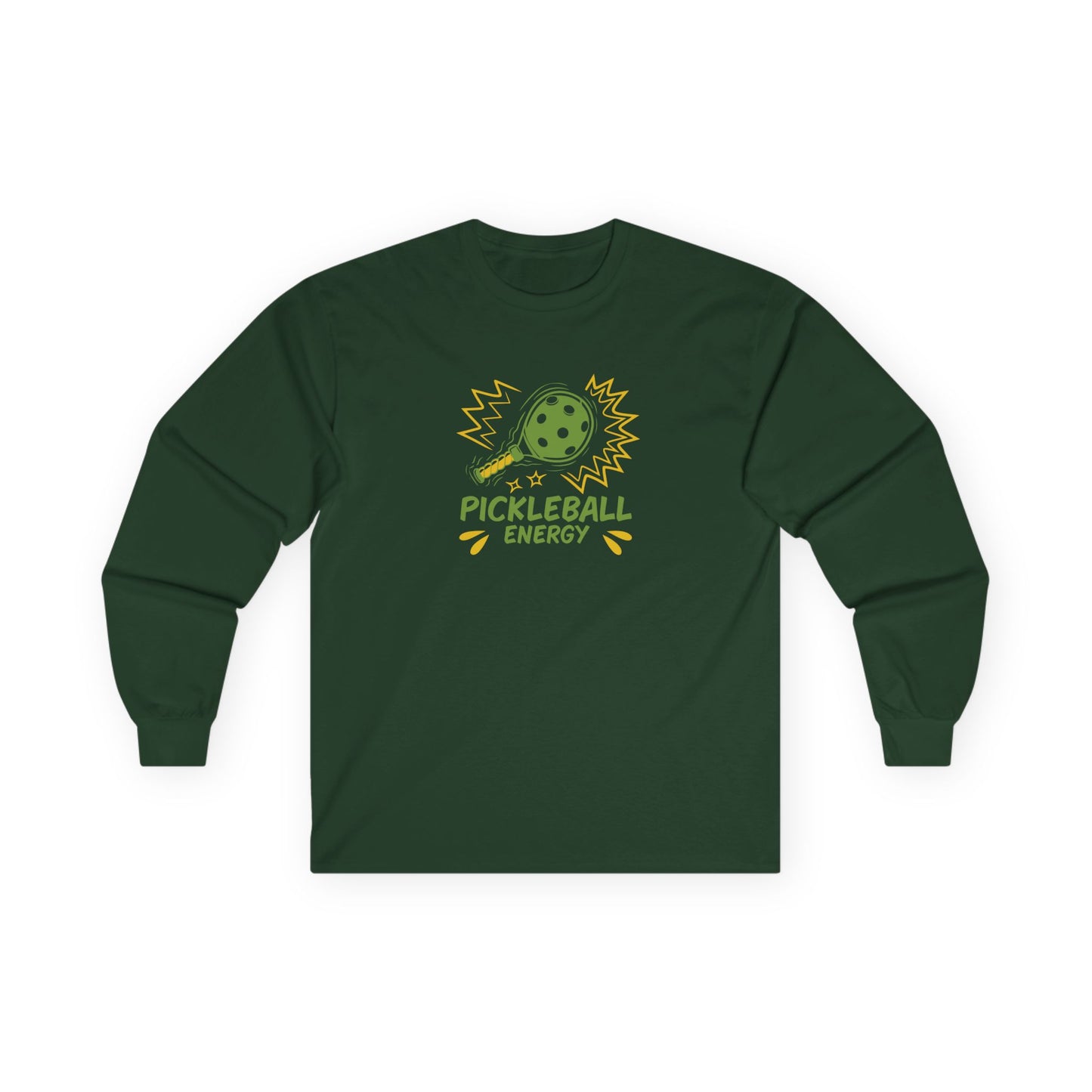 Men's Fun Pickleball Long Sleeves top - Pickleball Energy Green