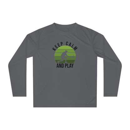 Men's Energetic Pickleball Long Sleeves top - Keep Calm and Play Gray