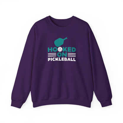 Men's Cool Pickleball Sweatshirt - Hooked on Pickleball Purple