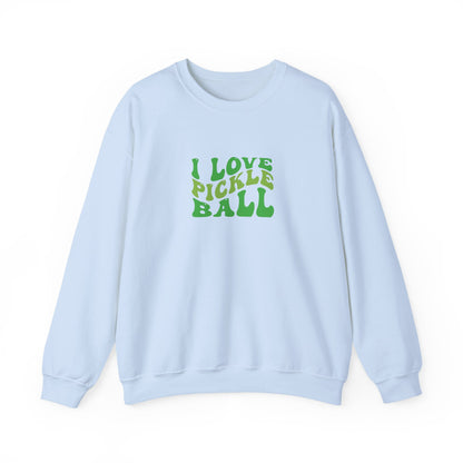 Women's Soft Pickleball Sweatshirt - I Love Pickleball Blue