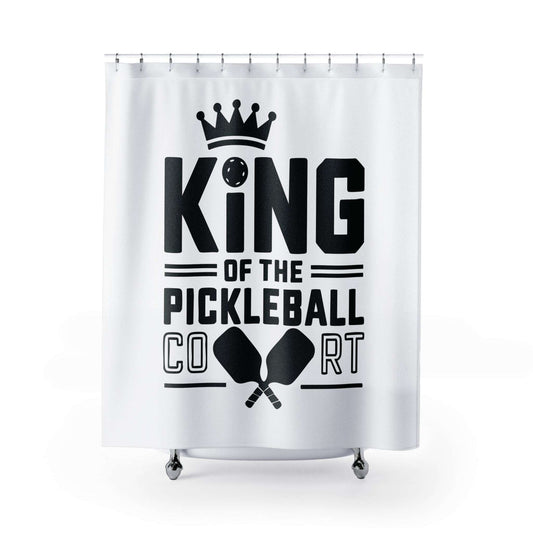 Pickleball Eye-Catching Shower Curtain - King of the Pickleball Court White