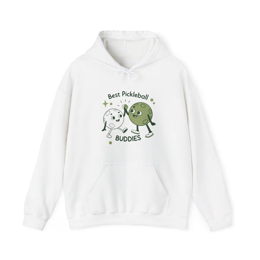 Men's Cute Pickleball Hoodie - Best Pickleball Buddies White