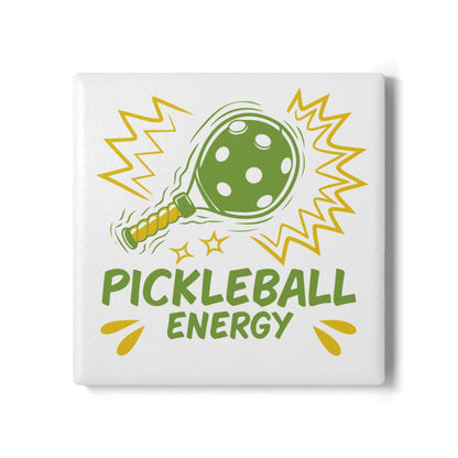 Pickleball Durable Ceramic Coaster - Pickleball Energy White