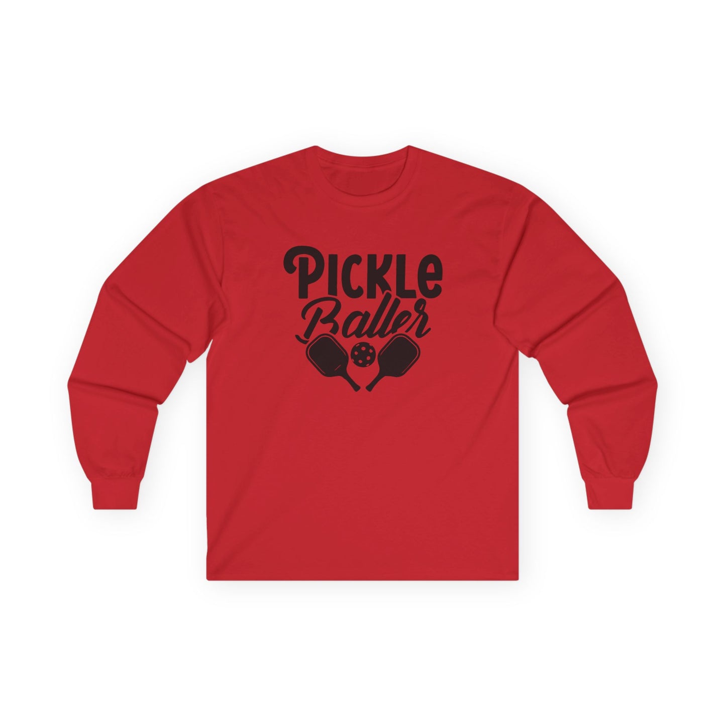 Men's Comfy Pickleball Long Sleeves top - Pickleballer Red