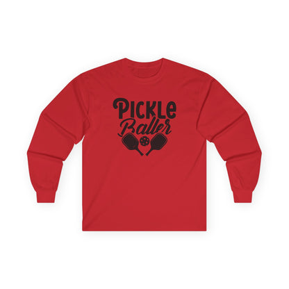 Men's Comfy Pickleball Long Sleeves top - Pickleballer Red