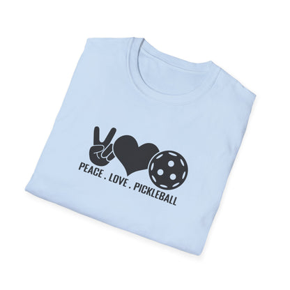 Women's Stylish Pickleball T-shirt - Peace, Love, Pickleball