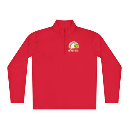 Women's Quirky Pickleball Pullover - I'd Hit That Red