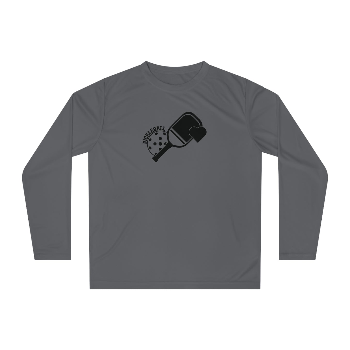 Women's Cute Pickleball Long Sleeves top - Pickleball Paddle Heart Grey