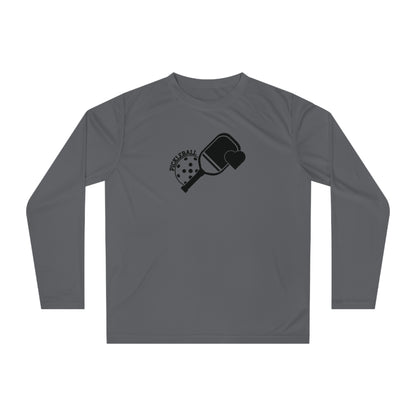 Women's Cute Pickleball Long Sleeves top - Pickleball Paddle Heart Grey