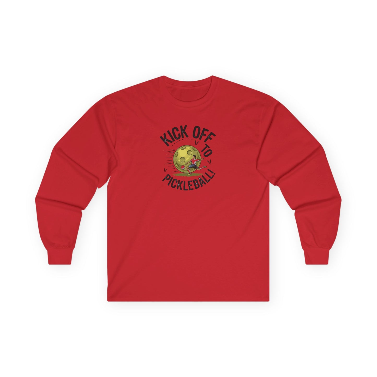 Men's Soft Pickleball Long Sleeves top - Kick Off to Pickleball Red