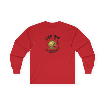 Men's Soft Pickleball Long Sleeves top - Kick Off to Pickleball Red