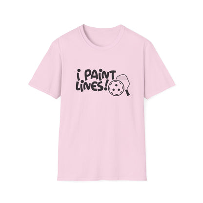 Women's Durable Pickleball T-shirt - I Paint Lines Pink