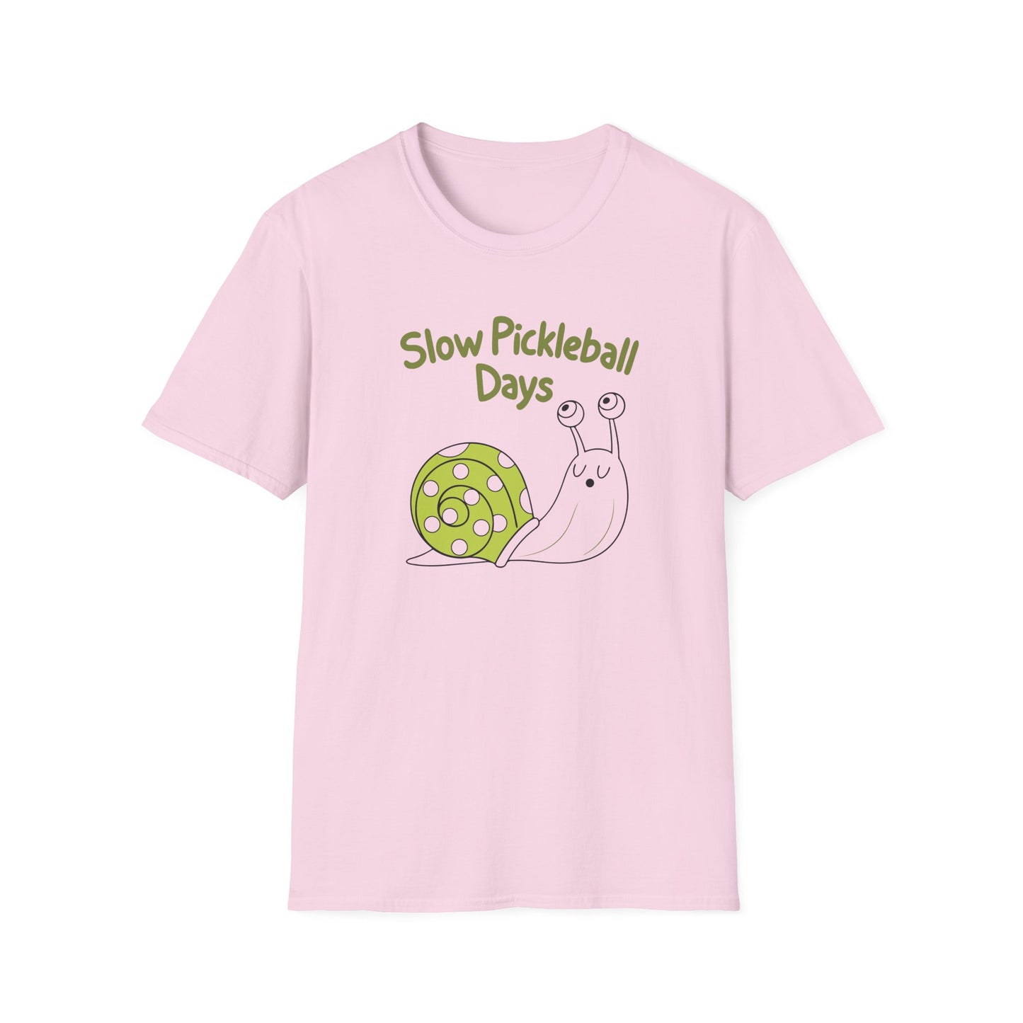 Women's Playful Pickleball T-shirt - Slow Pickleball Days Pink
