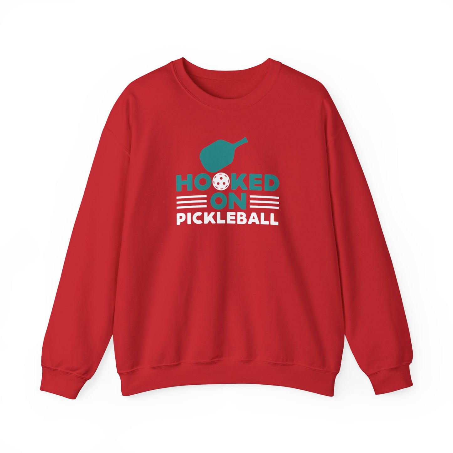 Men's Cool Pickleball Sweatshirt - Hooked on Pickleball Red