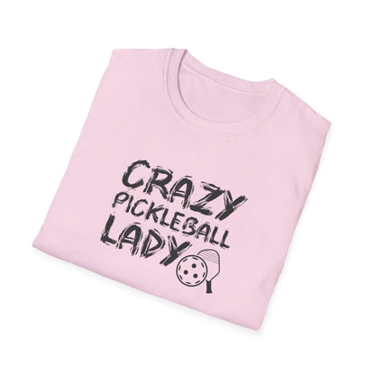 Women's Funny Pickleball T-shirt - Crazy Pickleball Lady