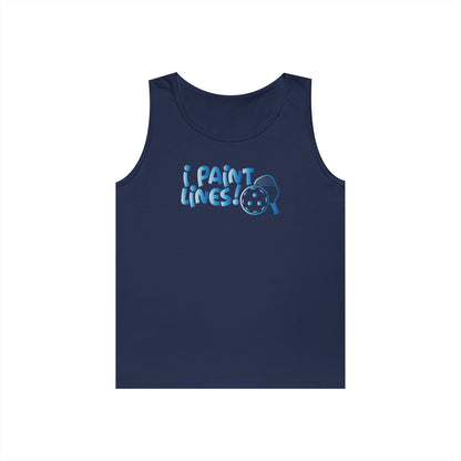 Women's Comfy Pickleball Tank Top - I Paint Lines Navy