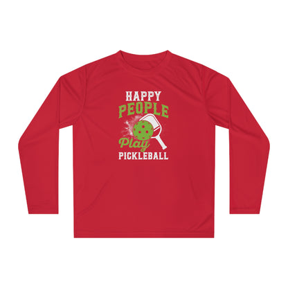 Men's Cool Pickleball Long Sleeves top - Happy People Play Pickleball Red