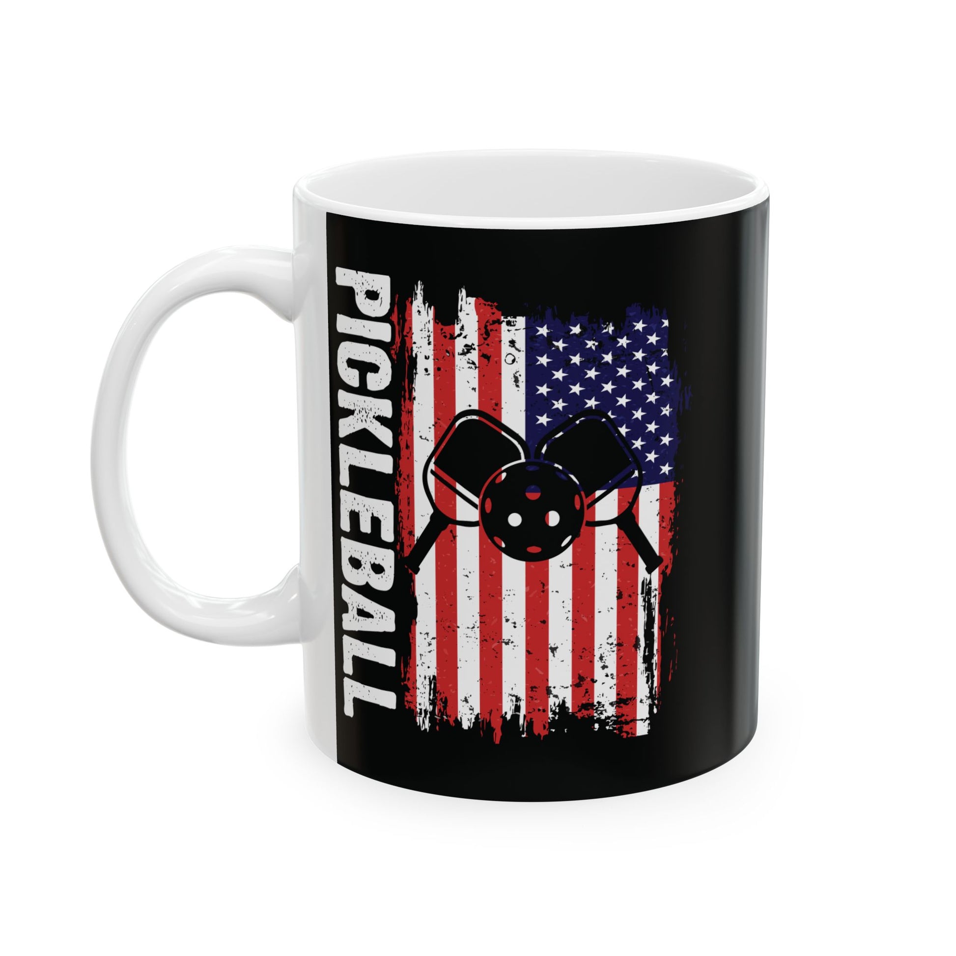 Pickleball Eye-Catching Mug - Pickleball with America Flag