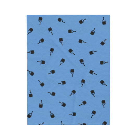 Pickleball Fun Blanket - Paddle Pattern Blue