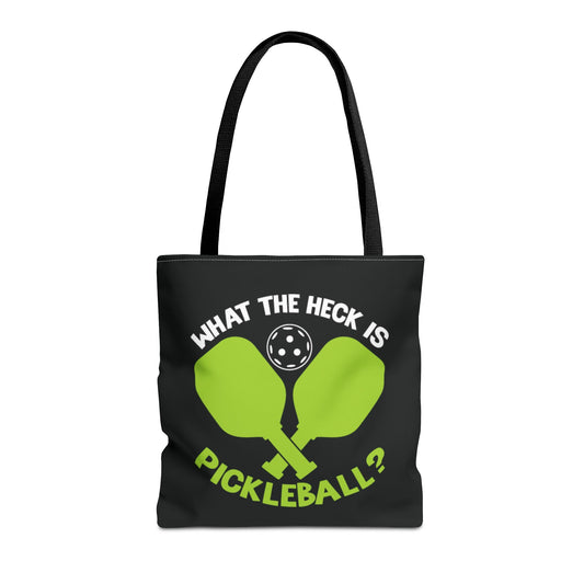 Pickleball Durable Tote Bag - What the Heck Is Pickleball? Black