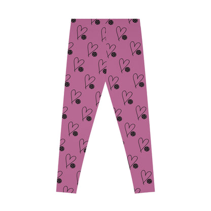 Women's Unique Pickleball Legging - Heart and Ball