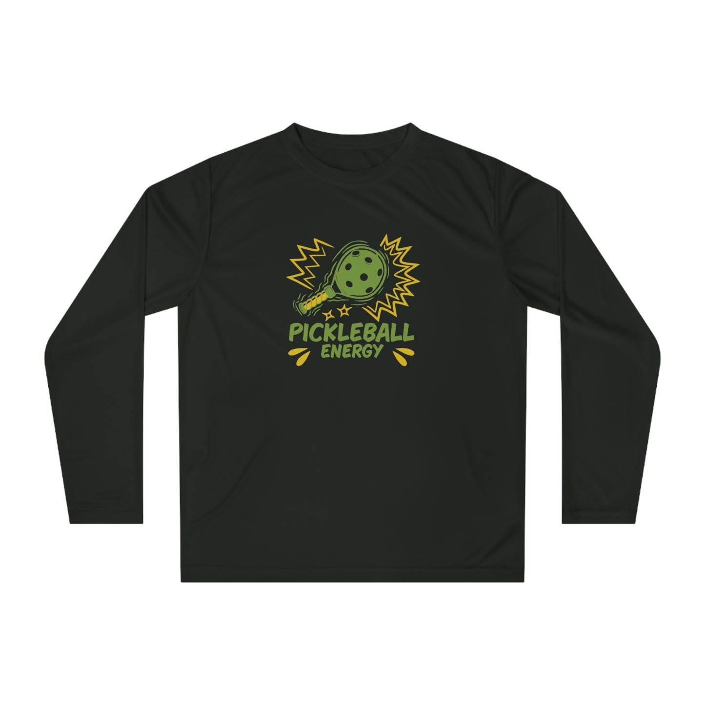Men's Comfy Pickleball Long Sleeves top - Pickleball Energy Black
