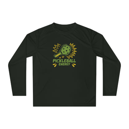 Men's Comfy Pickleball Long Sleeves top - Pickleball Energy Black