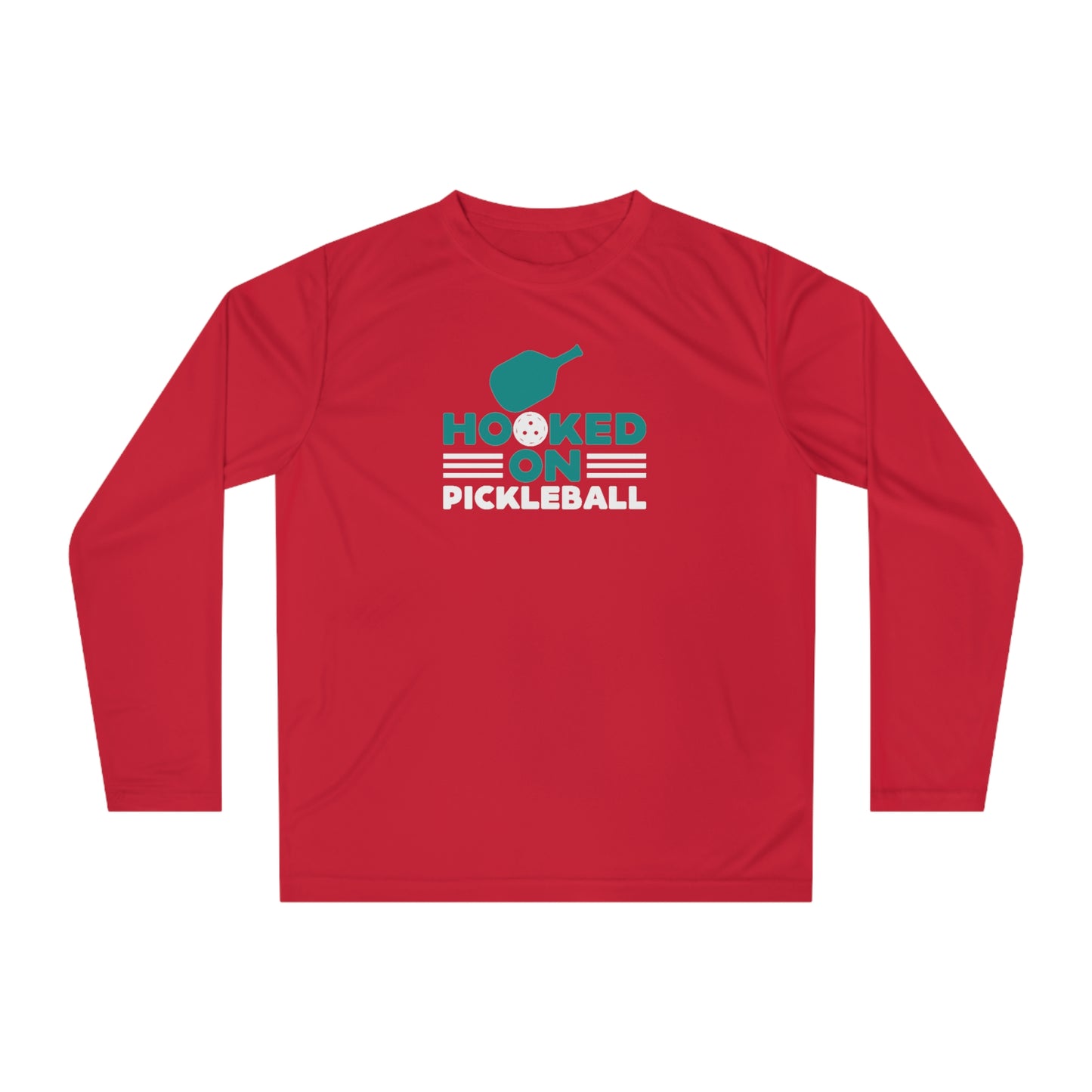 Men's Lightweight Pickleball Long Sleeves top - Hooked on Pickleball Red