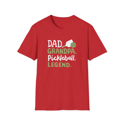 Men's Durable Pickleball T-shirt - Dad Grandpa Pickleball Legend Red