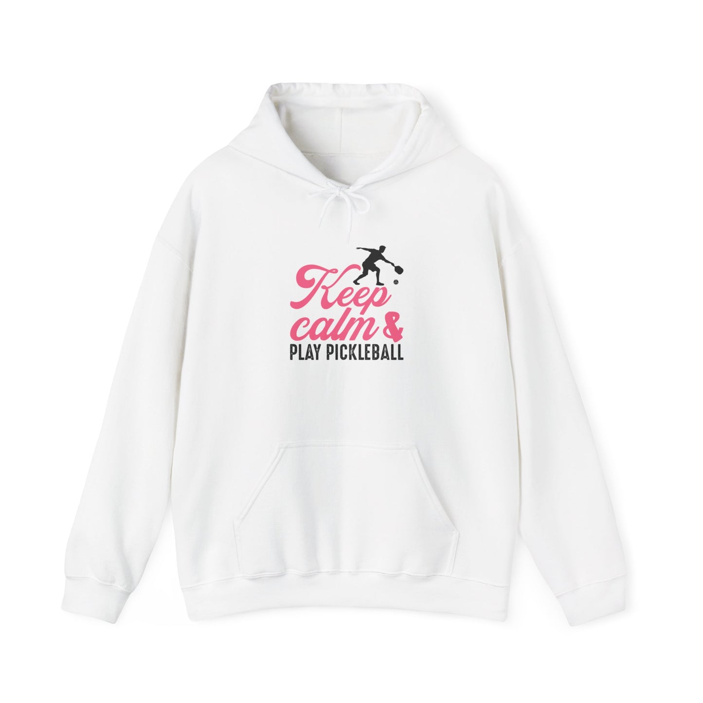 Women's Cute Pickleball Hoodie - Keep Calm & Play Pickleball White