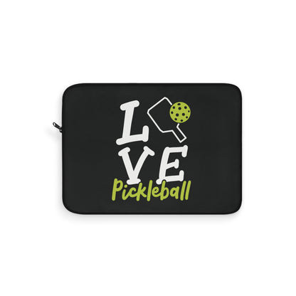 Pickleball Lightweight Laptop Sleeve - Love Pickleball Black